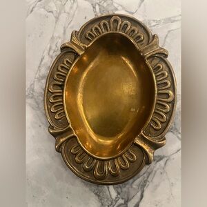 Vintage Ornate Brass Decorative Trinket Dish/Ashtray made in Italy